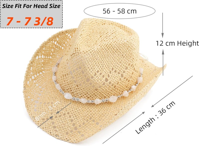 Pro Celia Men Women Cowgirl Straw Western Cowboy Hat - Image 3